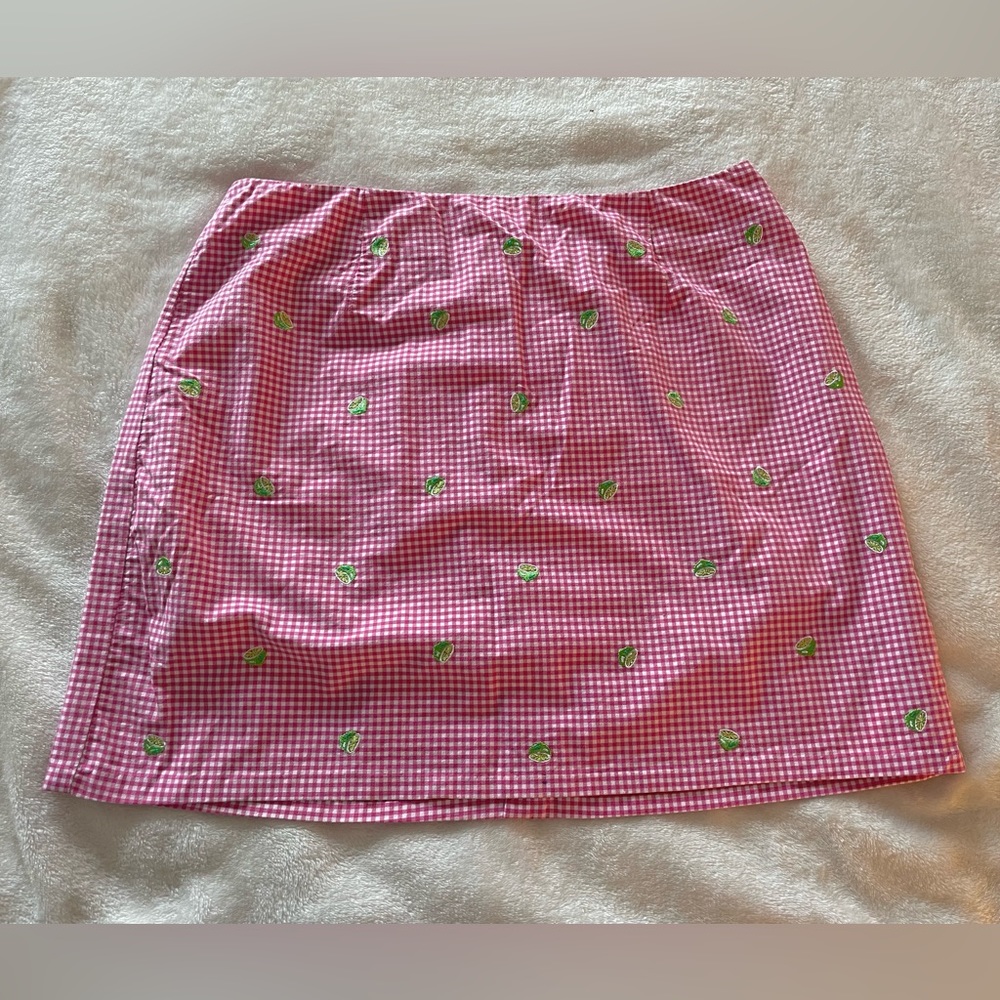 Gingham Talbots lime skirt. Size 6